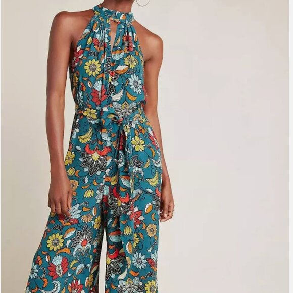 ANTHROPOLOGIE Geneva Halter Wide-Leg Jumpsuit, MEDIUM - Picture 2 of 10